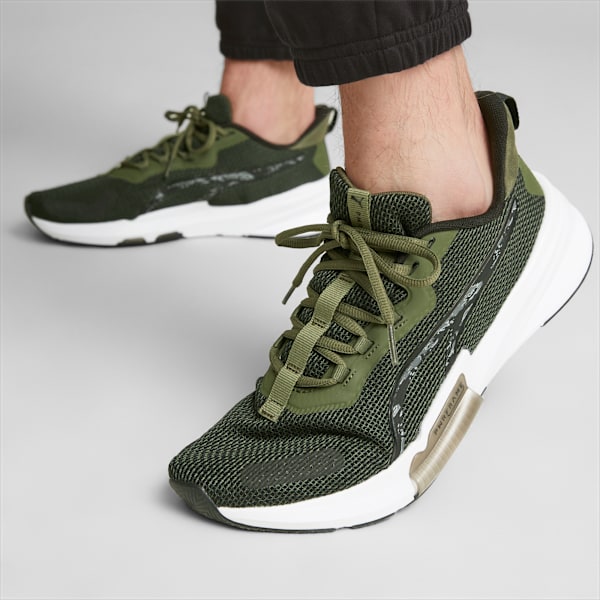 Tenis de training para hombre PWRFrame TR 2 Tiger Camo, Green Moss-PUMA Black, large-MEX