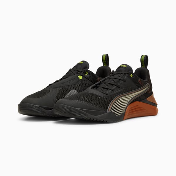 Fuse 3.0 Men's Training Shoes, PUMA Black-Teak-Lime Pow, large-ZAF