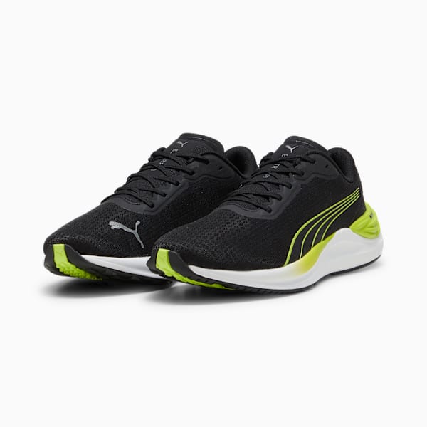 Electrify NITRO 3 Running Shoes, PUMA Black-Lime Pow, large-MEX