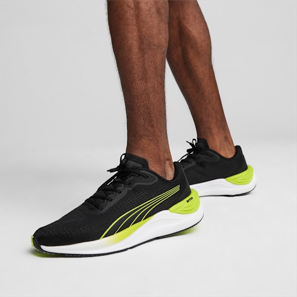 Electrify NITRO 3 Running Shoes, PUMA Black-Lime Pow, large-MEX