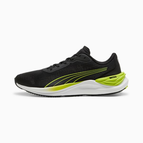 Electrify NITRO 3 Running Shoes, PUMA Black-Lime Pow, large-MEX