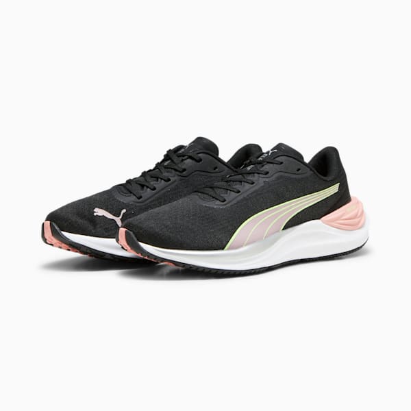 Electrify NITRO™ 3 Women's Running Shoes, PUMA Black-Peach Smoothie-Speed Green, large-ZAF