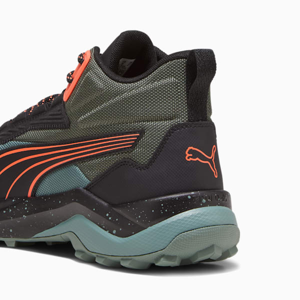 Obstruct Pro Mid Trail Shoes, Eucalyptus-PUMA Black-Neon Sun, large-ZAF