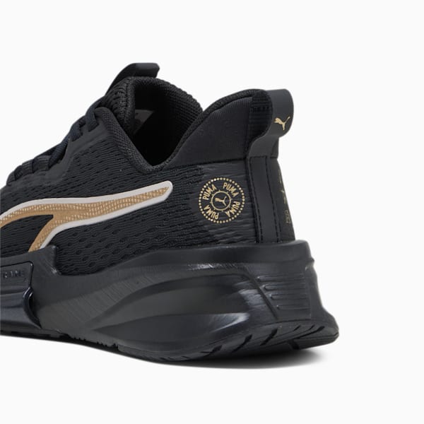 PWRFrame TR 2 Logo Love Women's Training Shoes, PUMA Black-Metallic Gold, large-ZAF