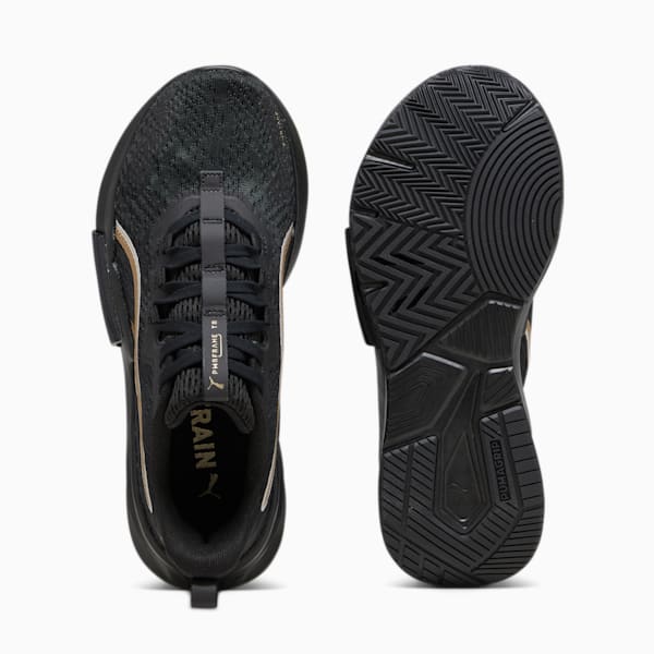 PWRFrame TR 2 Logo Love Women's Training Shoes, PUMA Black-Metallic Gold, large-ZAF