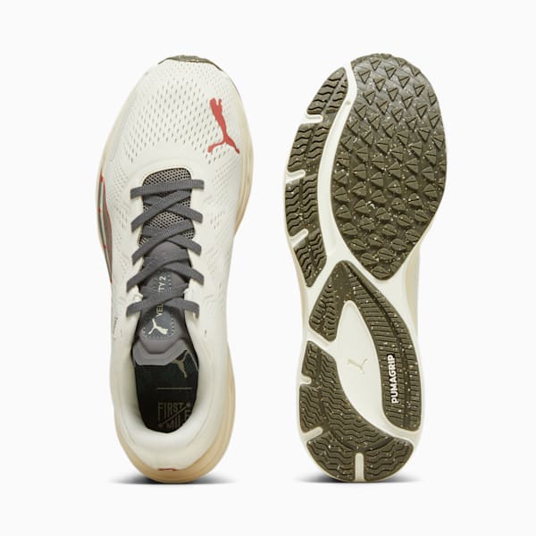 Zapatillas de running Velocity NITRO 2 para hombre PUMA x FIRST MILE, Alpine Snow-Cool Dark Gray-Astro Red, large-ARG