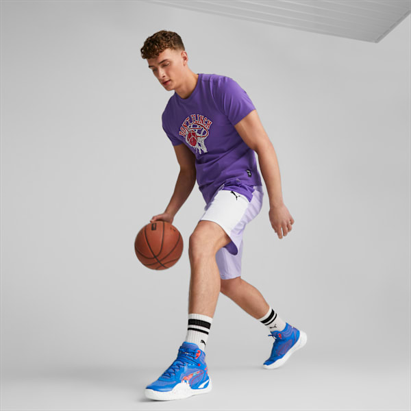 Tenis de basquetbol Playmaker Pro Mid Dylan, Bluemazing-For All Time Red, large-MEX