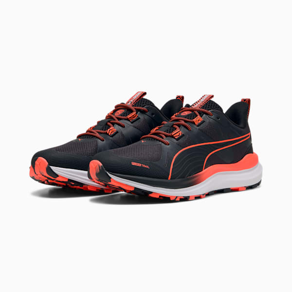 Reflect Lite Trail Running Shoes, PUMA Black-Glowing Red, large-ZAF