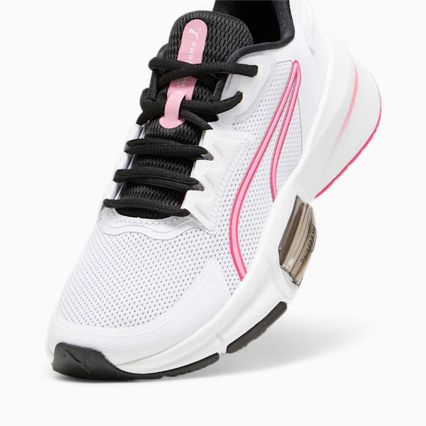 Zapatillas de training PWRFrame TR 3 para mujer, PUMA White-Garnet Rose-Fast Pink, large-ARG