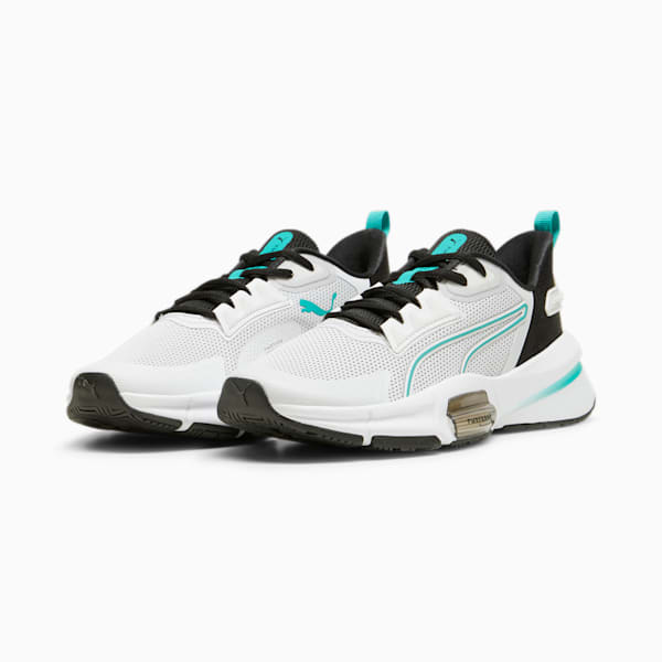 Zapatillas de training PWRFrame TR 3 para mujer, Feather Gray-PUMA Black-Sparkling Green, large-ARG