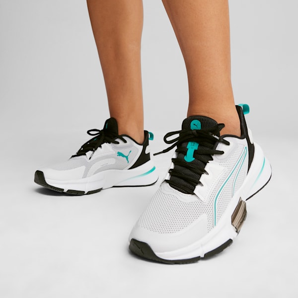 Zapatillas de training PWRFrame TR 3 para mujer, Feather Gray-PUMA Black-Sparkling Green, large-ARG