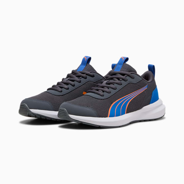 Kruz Profoam Youth Shoes, Galactic Gray-PUMA Team Royal-Orange Glo, large-ZAF
