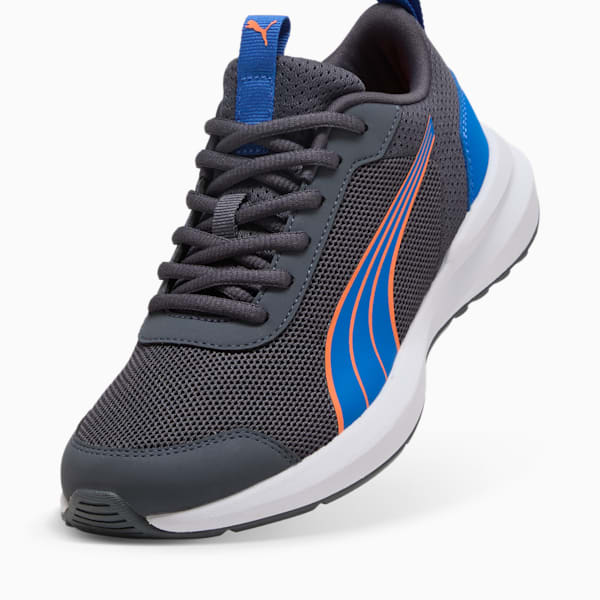 Kruz Profoam Youth Shoes, Galactic Gray-PUMA Team Royal-Orange Glo, large-ZAF