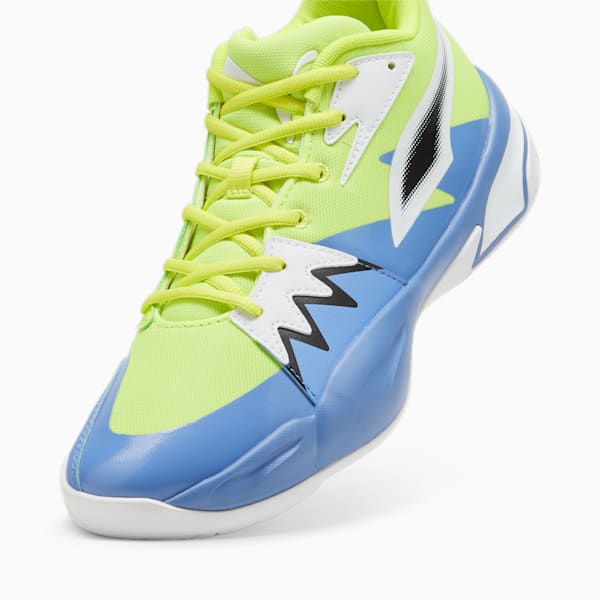 Genetics Basketball Shoes, Electric Lime-Blue Skies, large-ZAF