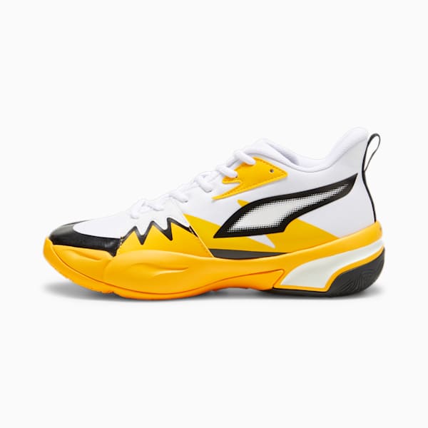 Genetics Basketball Shoes, PUMA White-Yellow Sizzle, large-ZAF