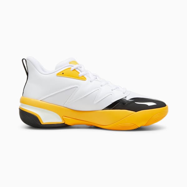 Genetics Basketball Shoes, PUMA White-Yellow Sizzle, large-ZAF