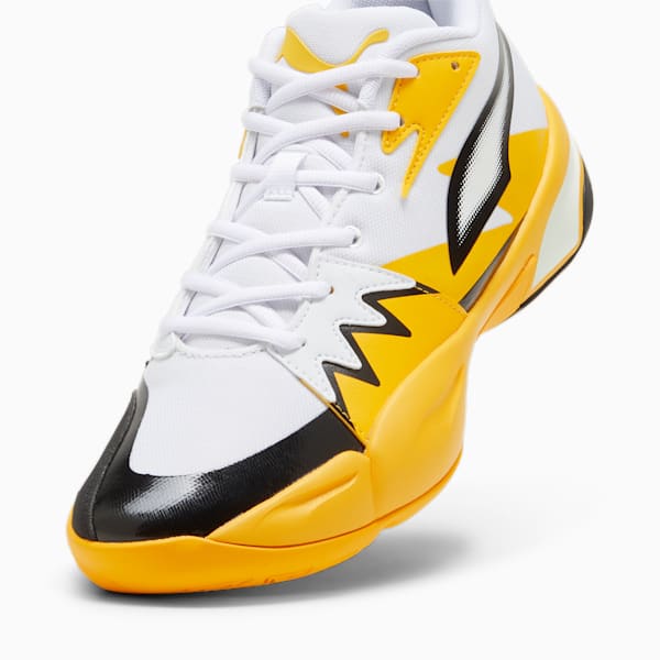 Zapatillas de basketball Genetics, PUMA White-Yellow Sizzle, large-ARG