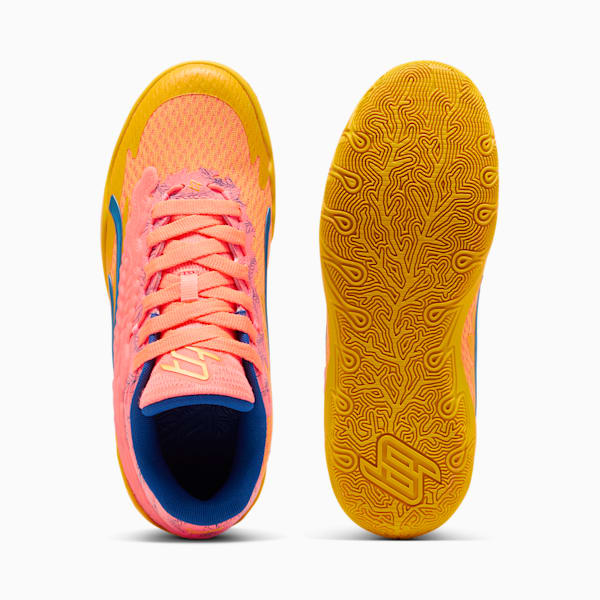 Stewie 3 Dawn in 'Cuse Basketball Shoes, Yellow Sizzle-Fluro Peach Pes-Cobalt Glaze-Luminous Blue, large-ZAF