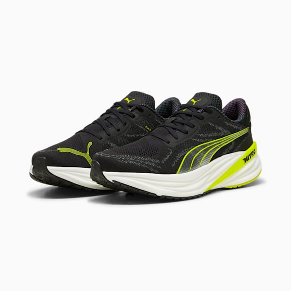 Zapatillas de running Magnify NITRO™ 2, PUMA Black-Lime Pow, large-ARG