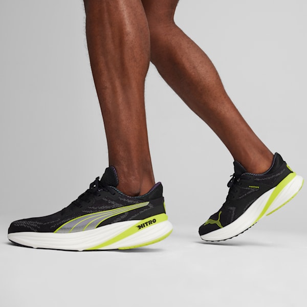 Magnify NITRO™ 2 Running Shoes Men, PUMA Black-Lime Pow, large-ZAF