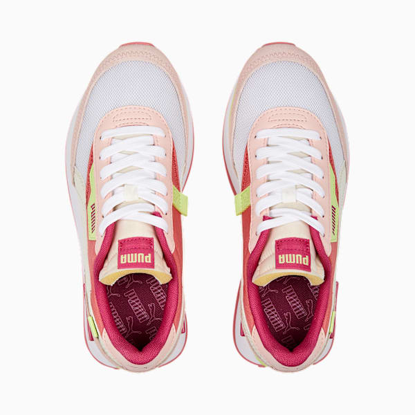 Future Rider Splash Youth Trainers, PUMA White-Loveable-Pristine, large-MEX