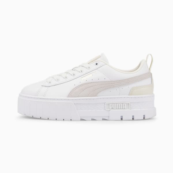 Mayze Sneakers Women, Puma White-Nimbus Cloud-Puma Team Gold, large-ZAF