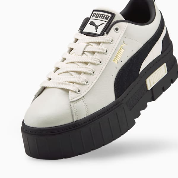 Mayze Sneakers Women, Whisper White-Puma Black-Puma Team Gold, large-ZAF