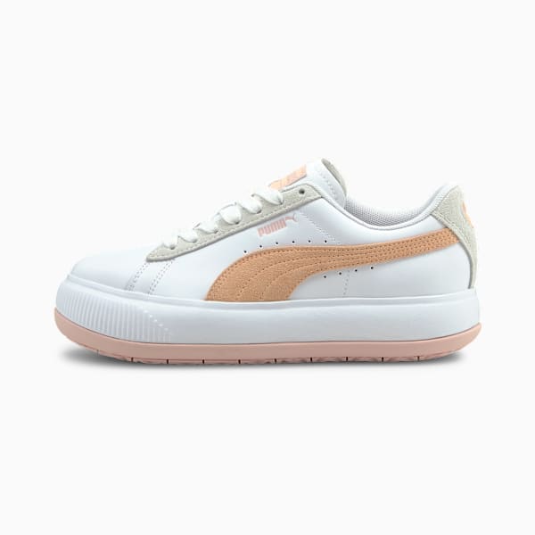 Suede Mayu Mix Women's Trainers, Puma White-Lotus-Peach Parfait, large-MEX