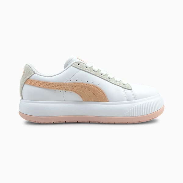 Suede Mayu Mix Women's Trainers, Puma White-Lotus-Peach Parfait, large-MEX