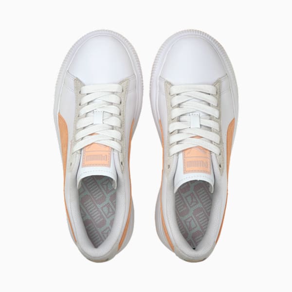 Suede Mayu Mix Women's Trainers, Puma White-Lotus-Peach Parfait, large-MEX