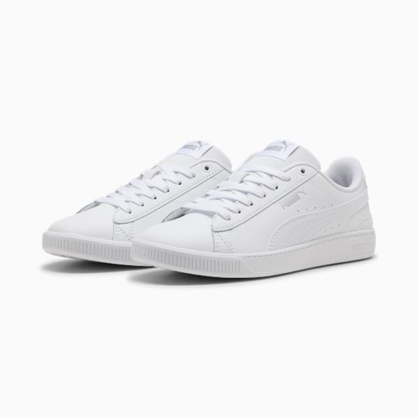 Tenis Vikky v3 Cuero para mujer, Puma White-Puma White-Puma Silver, large-MEX