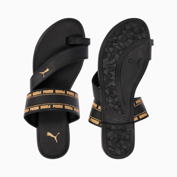 Stylecat Bolero IV Women's Sandals, PUMA Black-PUMA Gold, large-ZAF