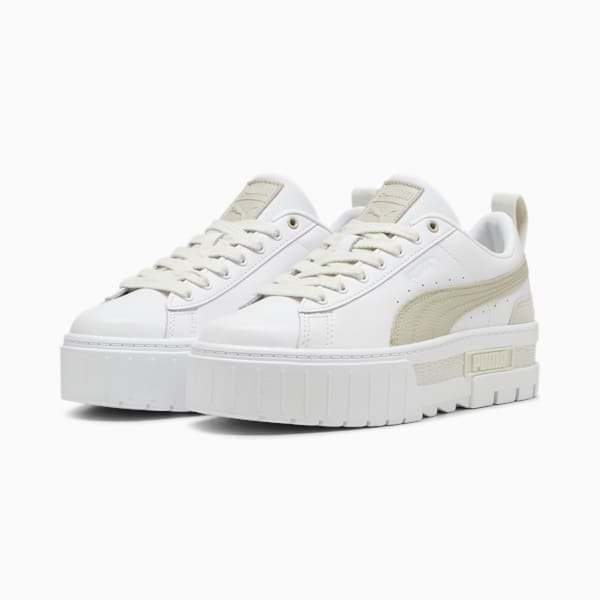 Tenis para mujer Mayze Luxe, PUMA White-Desert Dust, large-MEX