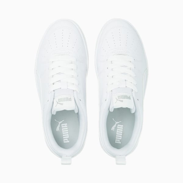 Rickie Youth Trainers, Puma White-Puma White-Glacier Gray, large-ZAF