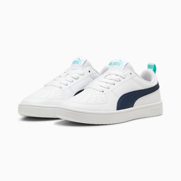 Tenis juveniles Rickie, PUMA White-Mint-Club Navy, large-MEX