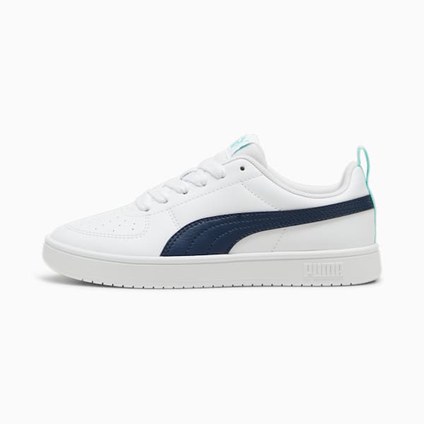 Tenis juveniles Rickie, PUMA White-Mint-Club Navy, large-MEX