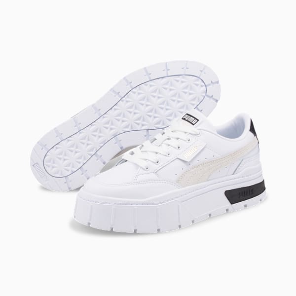 Tenis Mayze Stack para mujer, Puma White-Vaporous Gray, large-MEX