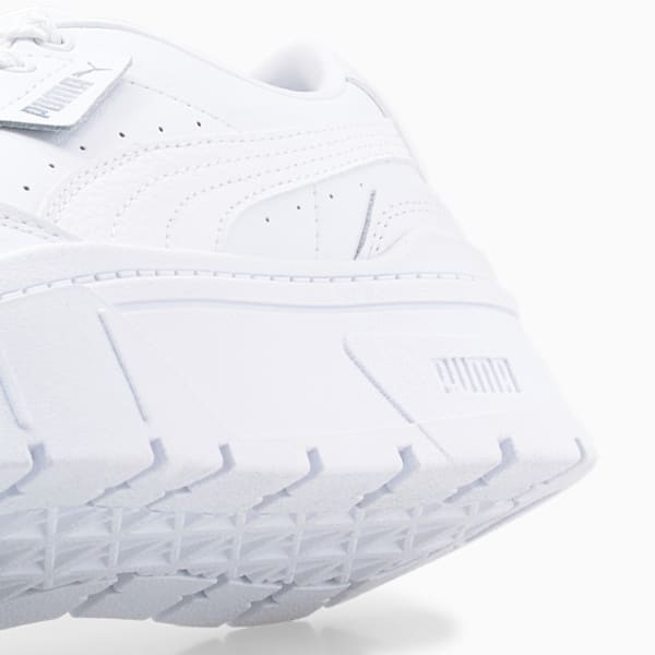 Mayze Stack Leather Sneakers Women, Puma White, large-ZAF