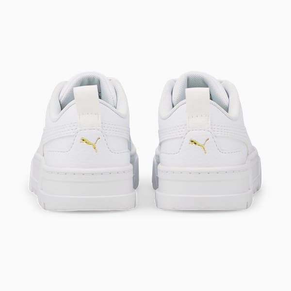 Tenis de cuero infantiles Mayze, Puma White-Puma Team Gold, large-MEX