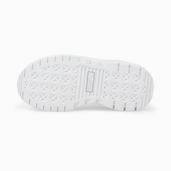 Zapatillas Mayze infantiles de cuero, Puma White-Puma Team Gold, large-ARG