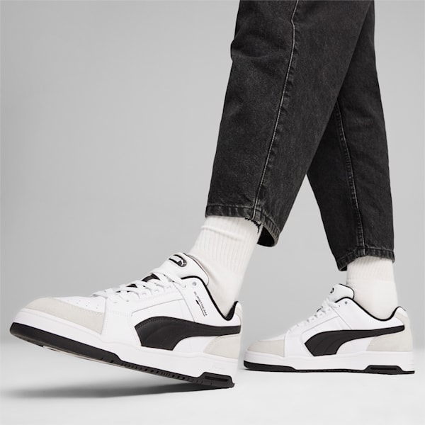 Slipstream Lo Retro Trainers, PUMA White-PUMA Black, large-ZAF