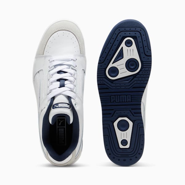 Slipstream Lo Retro Trainers, PUMA White-PUMA White-Club Navy, large-ZAF