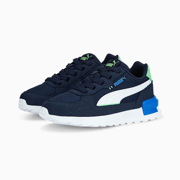 Zapatillas Graviton AC para niños, PUMA Navy-PUMA White-Summer Green-Victoria Blue, large-ARG