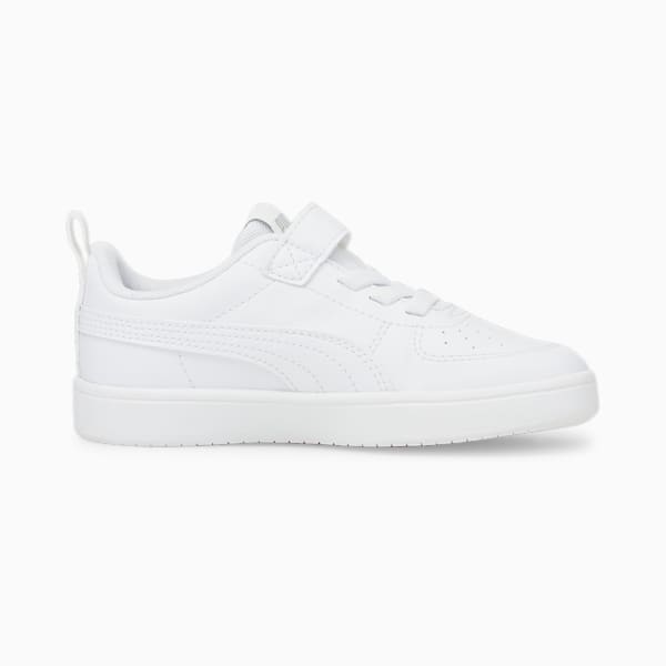 Rickie Alternative Closure Kids' Trainers, Puma White-Puma White-Glacier Gray, large-ZAF