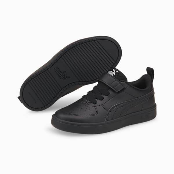 Rickie Alternative Closure Kids' Trainers, Puma Black-Puma Black-Glacier Gray, large-ZAF