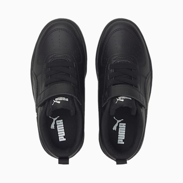 Rickie Alternative Closure Kids' Trainers, Puma Black-Puma Black-Glacier Gray, large-ZAF