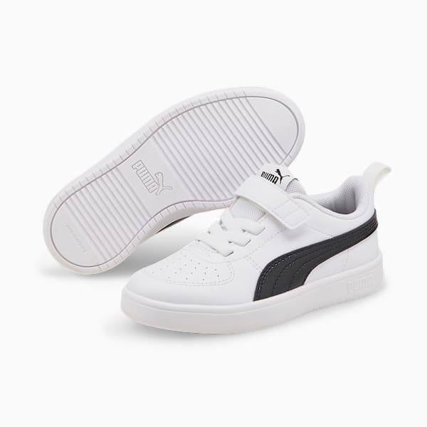 Rickie Alternative Closure Kids' Trainers, Puma White-Puma Black, large-MEX