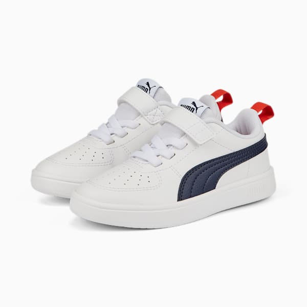 Rickie Alternative Closure Kids' Trainers, Puma White-Peacoat, large-ZAF