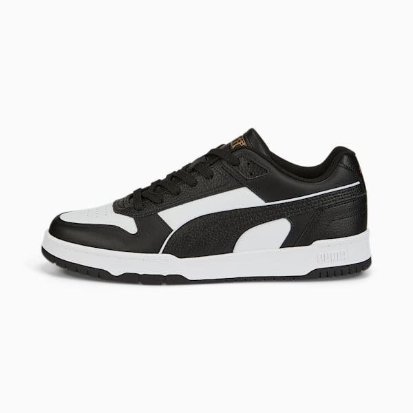 RBD Game Low Sneakers, Puma Black-Puma White-Puma Team Gold, large-ZAF