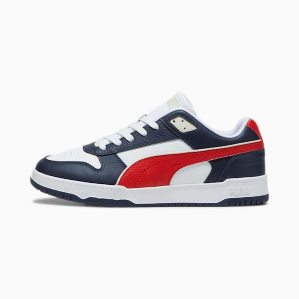 RBD Game Low Sneakers, Puma White-New Navy-For All Time Red, large-ZAF